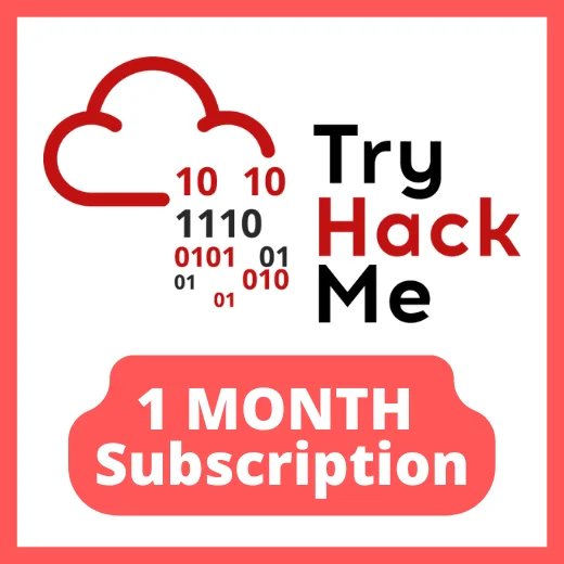 TryHackMe voucher for cybersecurity training and learning modules.